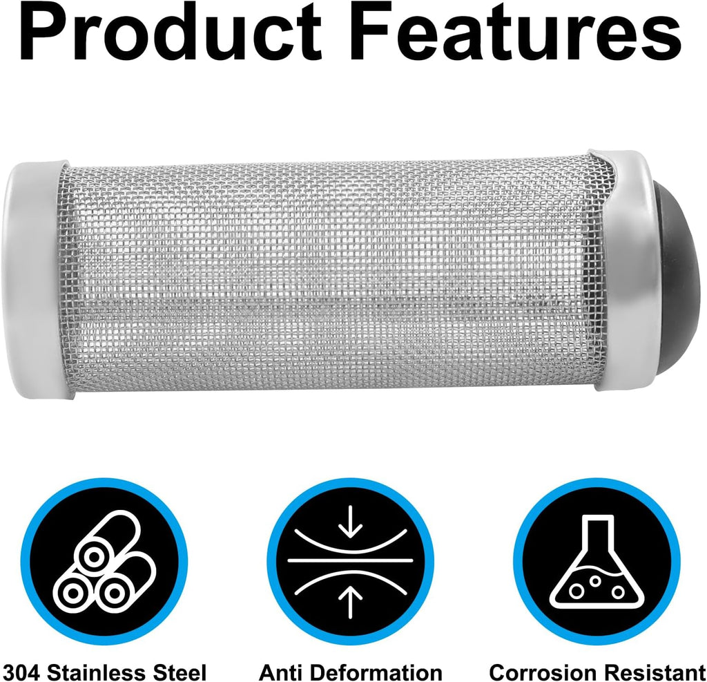 Murtenze 12mm Stainless Steel Aquarium Filter Intake Cover, Shrimp Filter Guard Metal Fish Tank, Mesh Tube Net Cover for Fish Tank