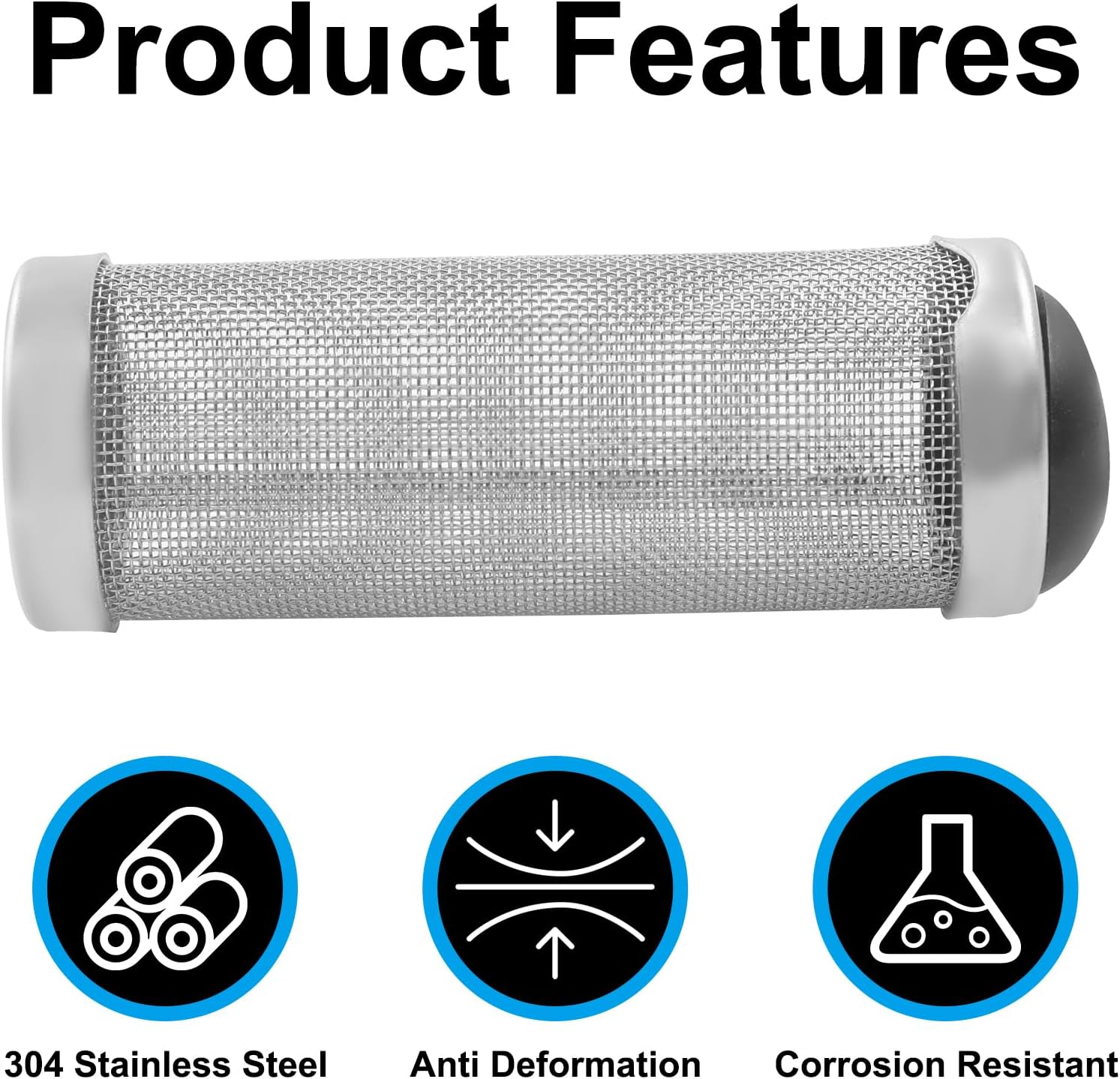 Murtenze 12mm Stainless Steel Aquarium Filter Intake Cover, Shrimp Filter Guard Metal Fish Tank, Mesh Tube Net Cover for Fish Tank