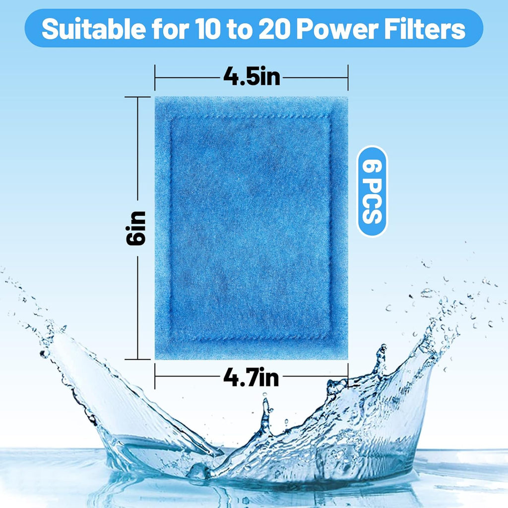 MEWTOGO 6 Pcs Aquarium Filter Replacement Cartridge Compatible with Aqua-Tech EZ-Change #2, Fish Tank Filters for 10-20 Power Filters