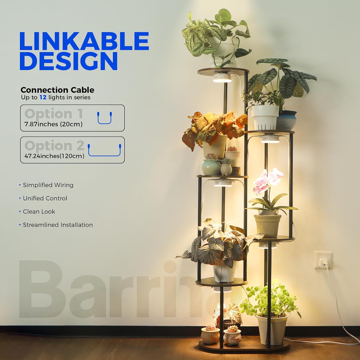 Barrina Orbgrow OG09 Puck Grow Light with Timer, 660nm Red LEDs 54W(6 x 9W, 810 Watt Equiv), Full Spectrum Plant Light for Indoor Plant, Magnetic & Linkable, 5 Levels Dimmable for Plant Shelf, 6 Packs