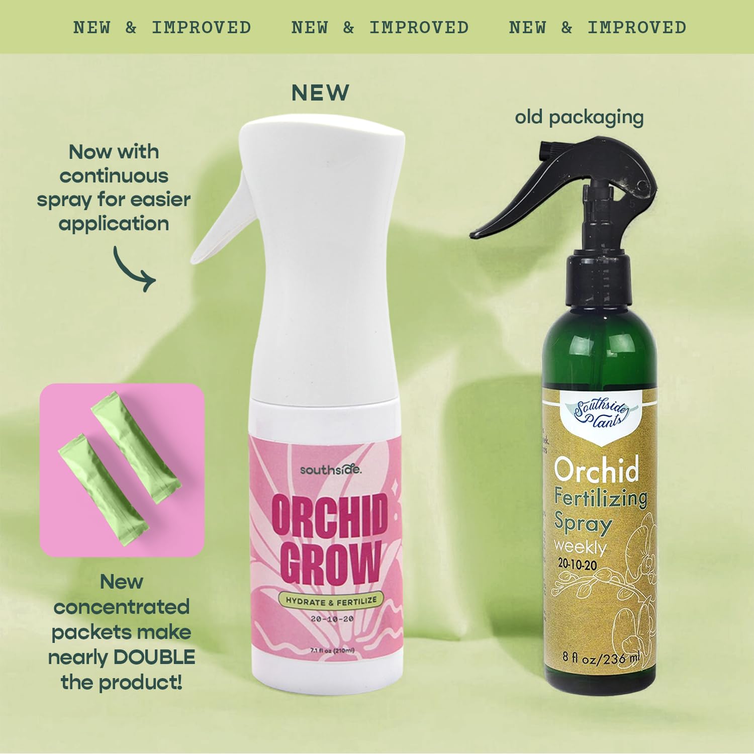 Orchid Grow Fertilizer by Southside - 7.1 oz - Bring Dormant Orchids Back to Life - Gentle Formula, Premium Continuous Spray for Easy Coverage