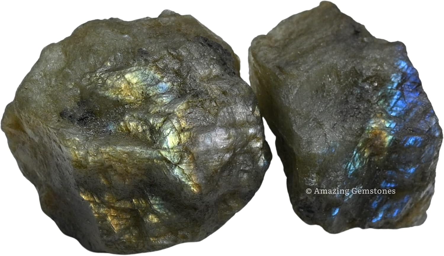 Amazing Gemstone Labradorite Raw Crystals and Healing Stones, Natural Rocks for Tumbling and DIY Raw Stones and Crystals (1 lb)