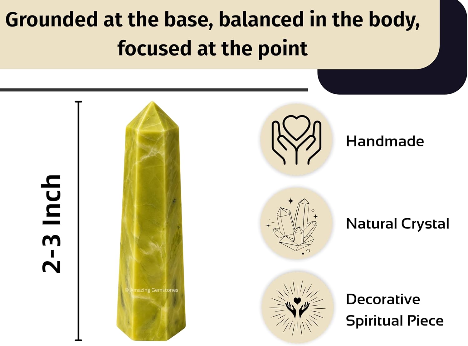 Amazing Gemstone Serpentine Crystal Towers - Natural Healing Crystal Point Obelisk for Reiki Healing and Crystal Grid (2 Inch to 3 Inch)