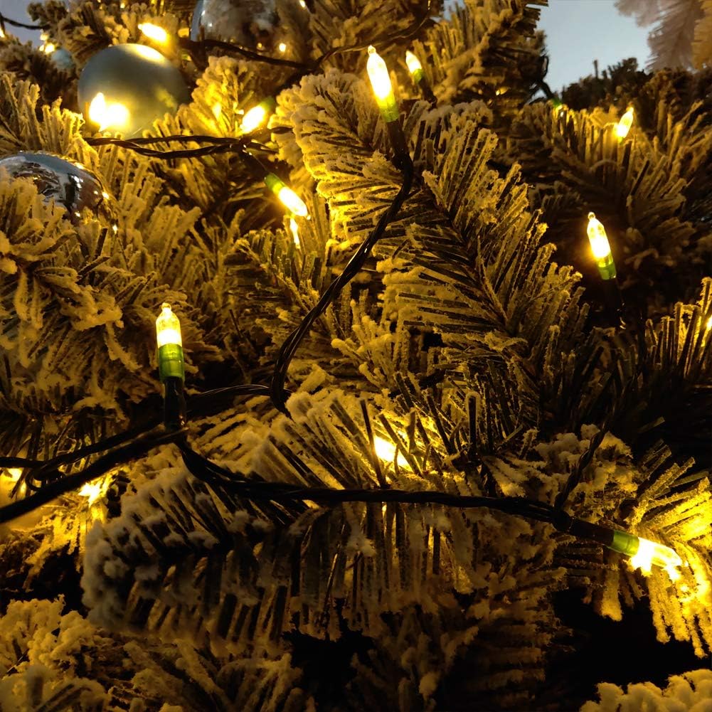 Christmas Lights with Timer Battery Operated String Lights 100 LED 8 Modes String Lights Clear Mini Light Set for Wedding Party Home Garden Wreath, Waterproof, Warm White