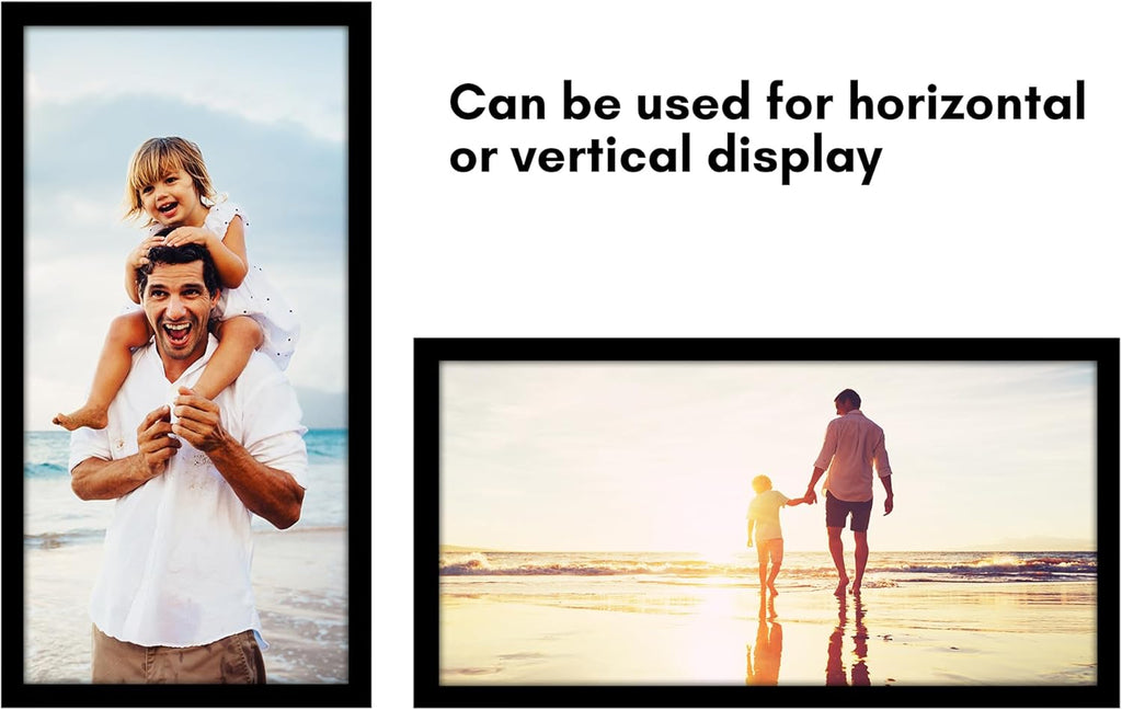 Americanflat 18x36 Picture Frame with Polished Plexiglass - Black Picture Frame - Wide Photo Frames Made of Engineered Wood for Vertical or Horizontal Wall Display - Epic Collection - Black