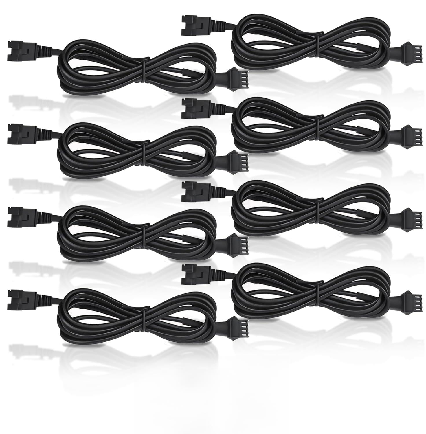 8 Pcs 4 Pin 60 inch LED Rock Light Extension Cable, Rock Light Extension Wire 4 Pin RGB Connector with High-Purity Copper & PVC Insulation for Motorcycle, ATV, Car,Trucks, RV & Neon Strip