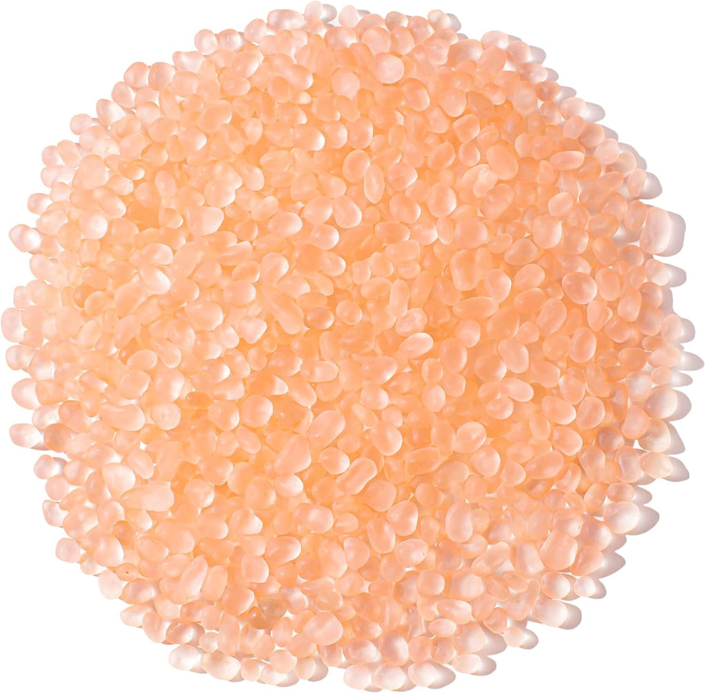 Keedolla 48oz Sea Glass Stones Frosted Glass Pebbles Gemstones for Aquarium Gravel Fish Tank Rocks, Vase Fillers, DIY Crafts - Peach