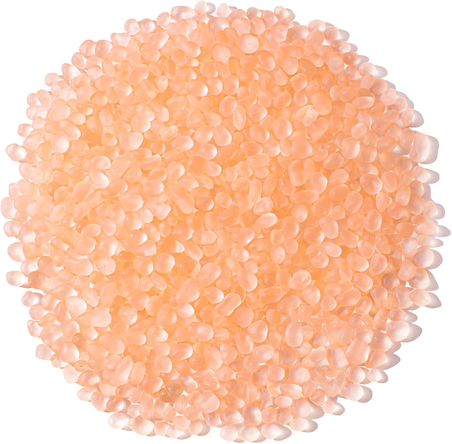 Keedolla 48oz Sea Glass Stones Frosted Glass Pebbles Gemstones for Aquarium Gravel Fish Tank Rocks, Vase Fillers, DIY Crafts - Peach