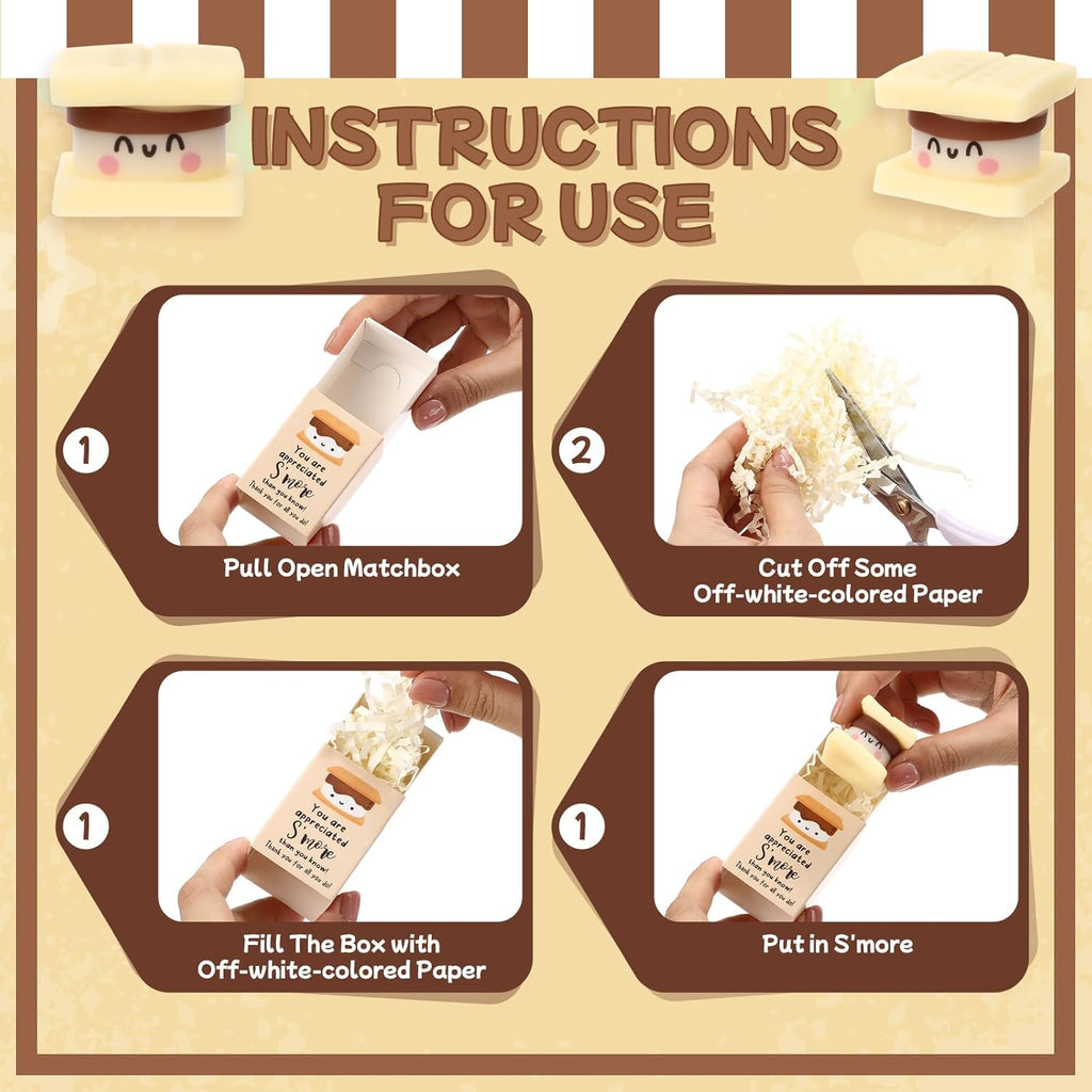 Wettarn 80 Sets Appreciation Gifts Luminous S'more Stress Balls with Thank You Gift Boxes for Employee Coworker Teacher Office Team Positive Desk Decor Relief Toys
