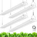 Barrina TX72 4FT Grow Lights for Seed Starting, 288W (4 x 72W, 2000W Equivalent), High PPFD, 5000K Daylight Full Spectrum, Mechanical Timer, Hanging Grow Lights with On/Off Switch Linkable, 4 Packs
