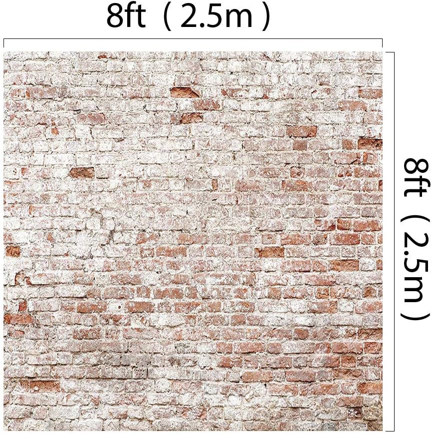 Kate 8x8ft Microfiber Rustic Brick Wall Backdrops for Photoshoot Adults Kids Boys Portrait Background House Decoration Props Backdrop