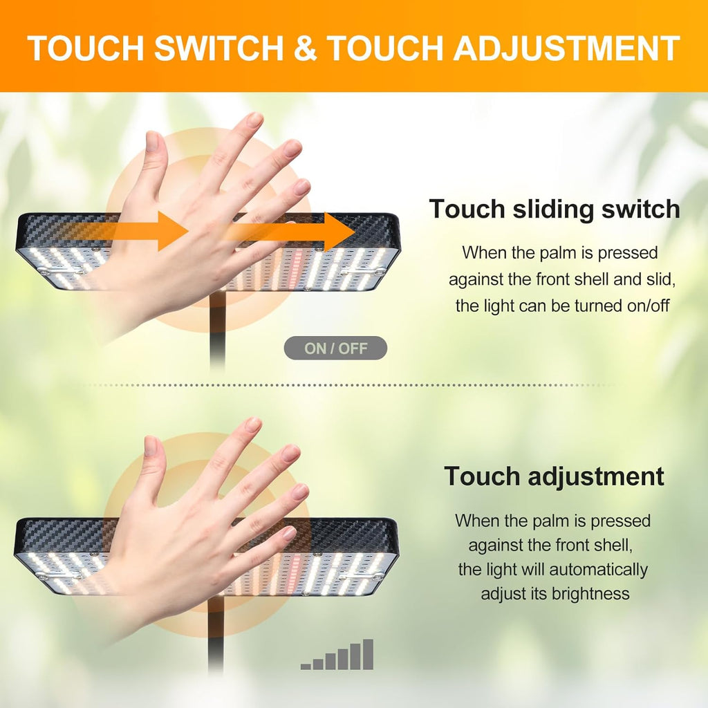 FECiDA Smart Control Desk Grow Light with Timer 4/8/12H, 25W Table Top Grow Lights for Indoor Plants, Seed Starting, Bonsai, Bright Enough Like A Small Sun for Indoor Jungle, 16"-24" Height Adjustable