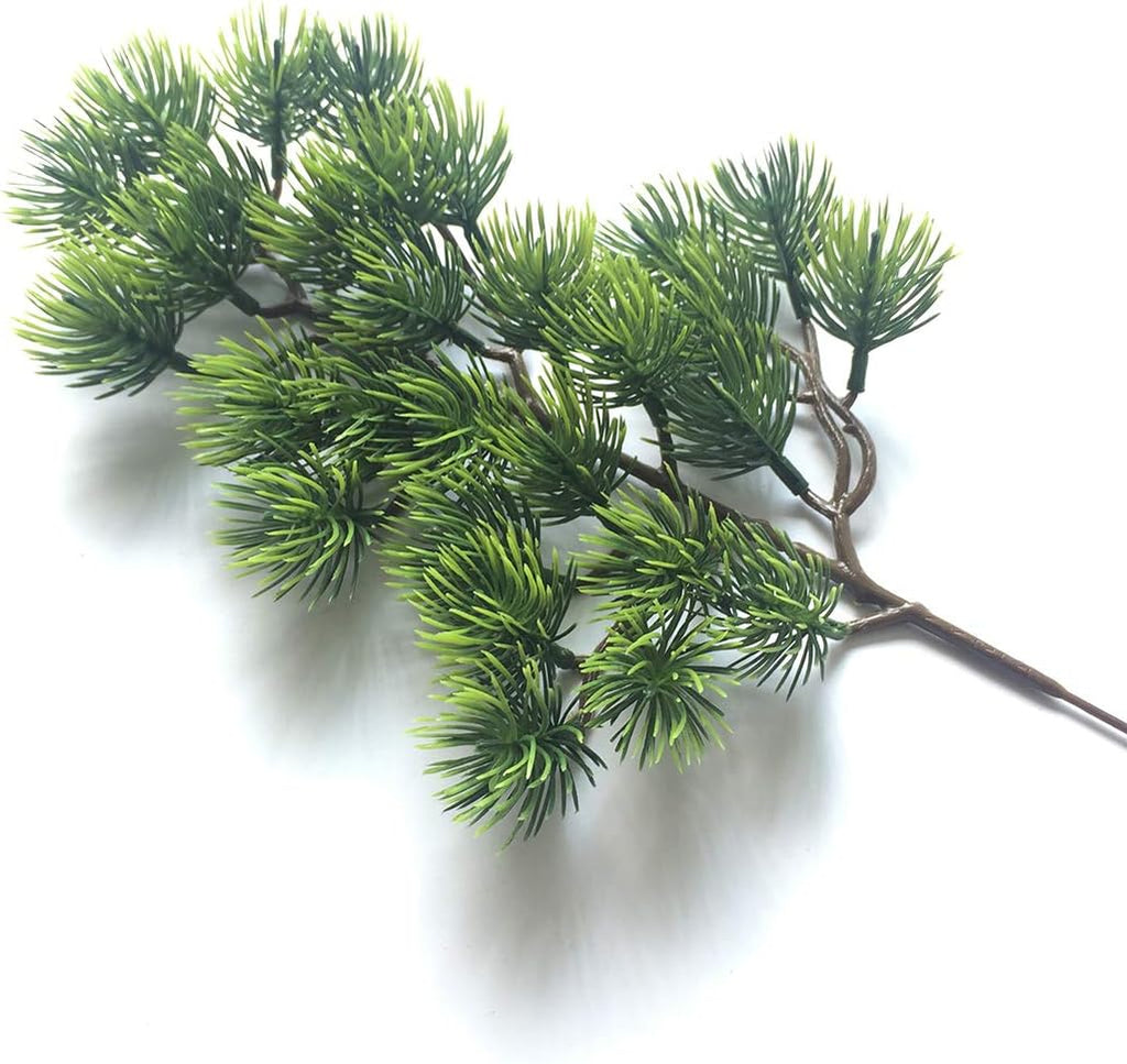 2pcs Artificial Pine Branches Plastic Pine Branch Accessories for Christmas DIY Craft Office Home Events Decor