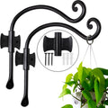 RTZEN Plant Hangers Indoor or Outdoor - Wrought Iron Metal Hanger Indoor Hook - Heavy Duty Wall Bracket Hooks for Hanging Plants Baskets Lanterns Wind Chimes - 2 Pack (Black Axe-Shape Hooks)