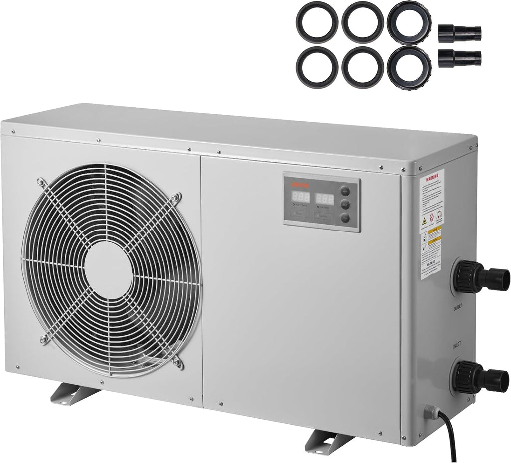 VEVOR Aquarium Chiller 500 Gallon, 1-1/2 HP Water Chiller for Hydroponics, Fast Cooling for Fish Tank,Axolotl,Coral Reef,Quiet Refrigeration Compressor, Titanium Evaporator,Complete Fittings