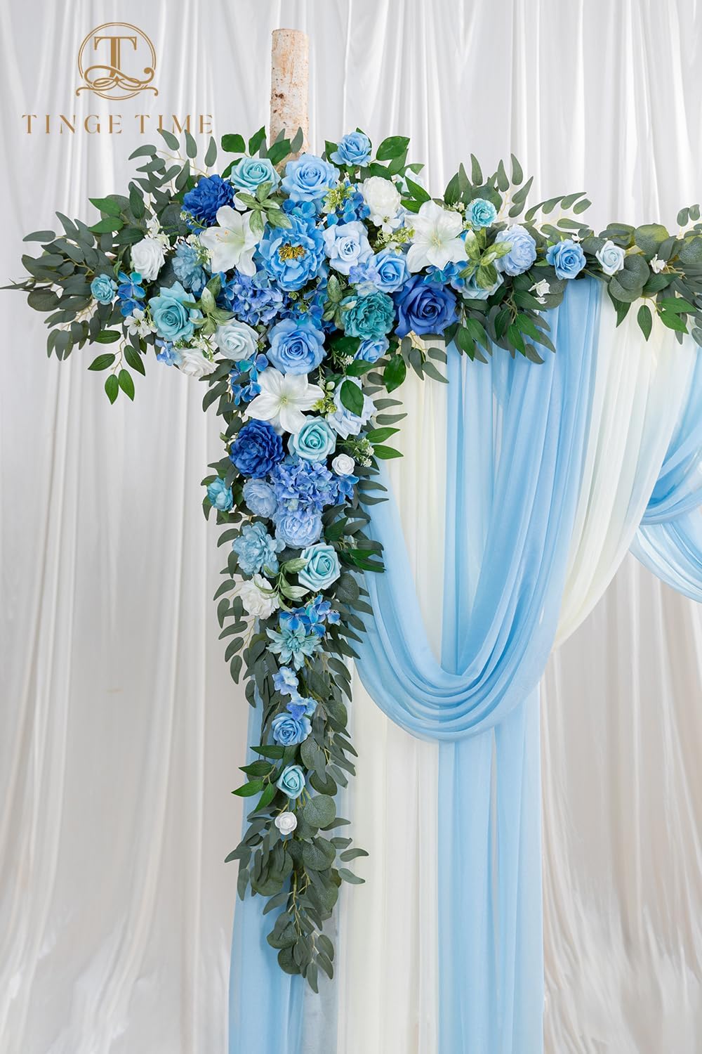 TINGE TIME Artificial Arch Flowers Kit Pack of 5, Wedding Decorations for Reception with Hanging Flowers, Wedding Arch Silk Floral Arrangements Ceremony Backdrop French Country Outdoor Party Decor