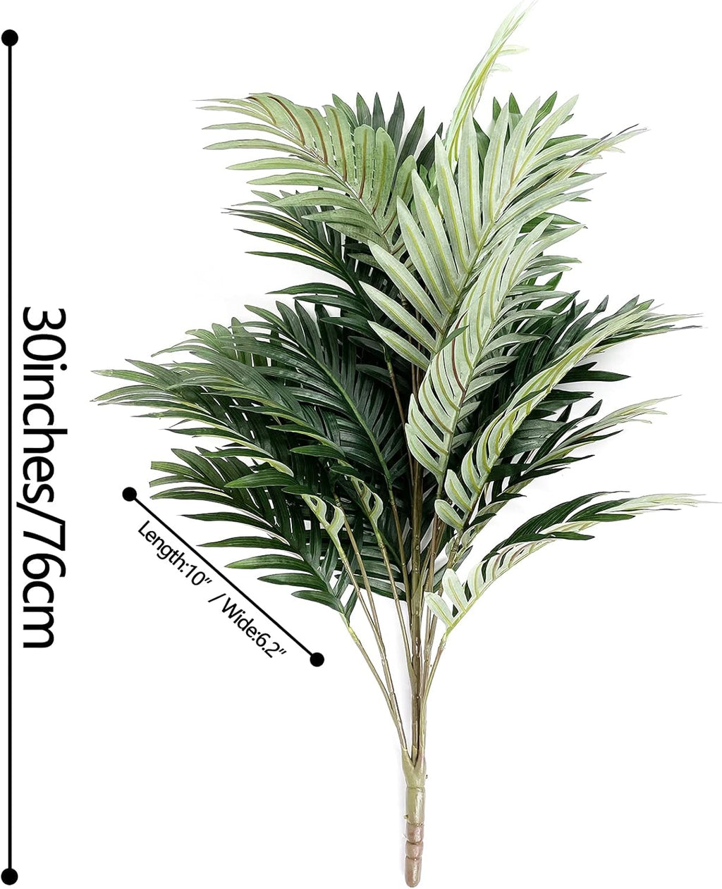 Beebel Artificial Palm Tree Plants 30" Tall UV Resistant Tropical Areca Plant Faux Plants Monstera Leaves Floral Arrangement Safari Leaves Beach Leave Party Suppliers Decorations