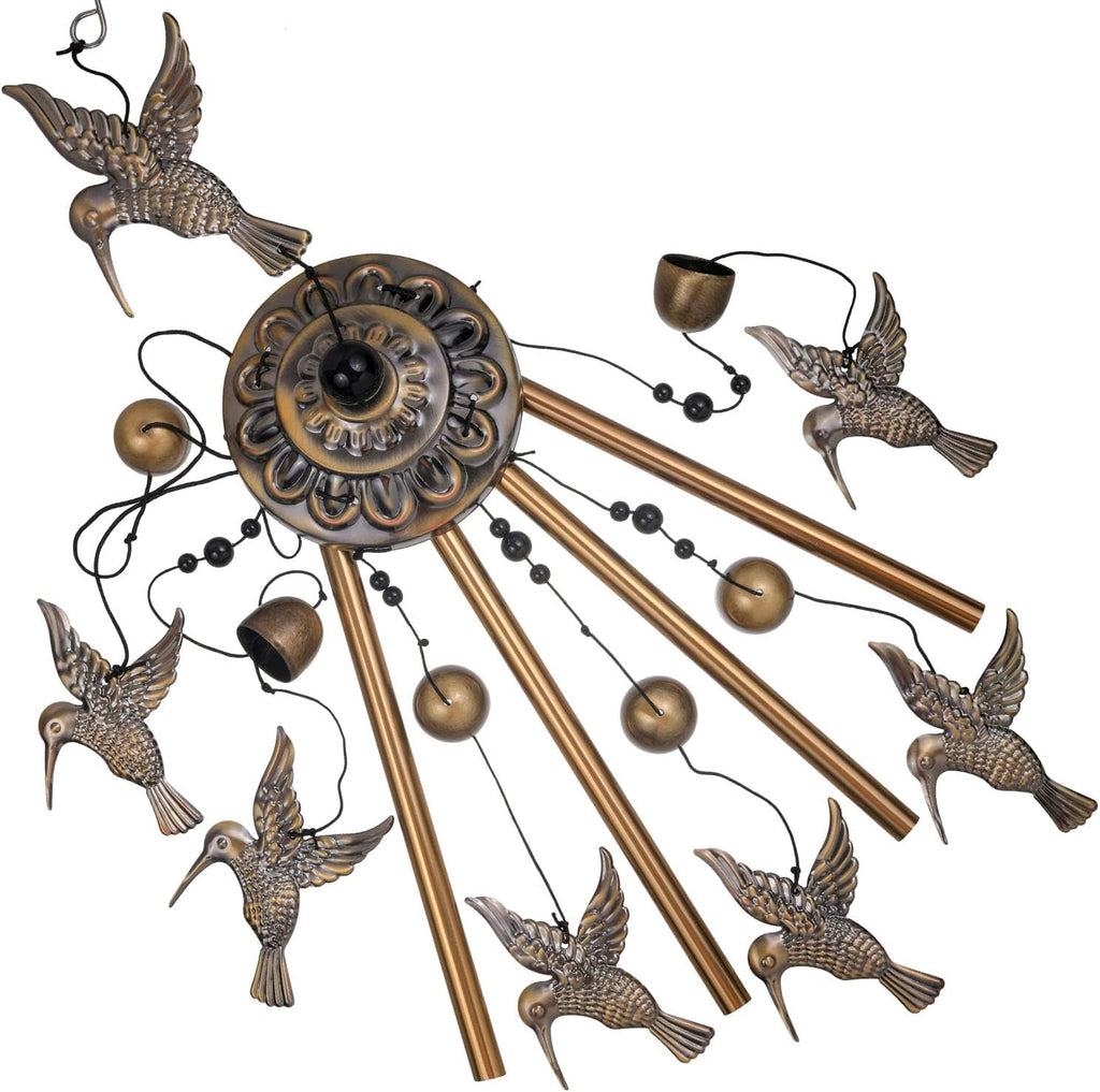 Solawindchime Outdoor Hummingbird Wind Chimes, Hummingbirds Bronze Wind Chimes, Gift Wind Chime, Hummingbird Wind Bell Gifts for Women, for Home, Garden, Indoor, Outdoor Decoration, Garden Wind Chime