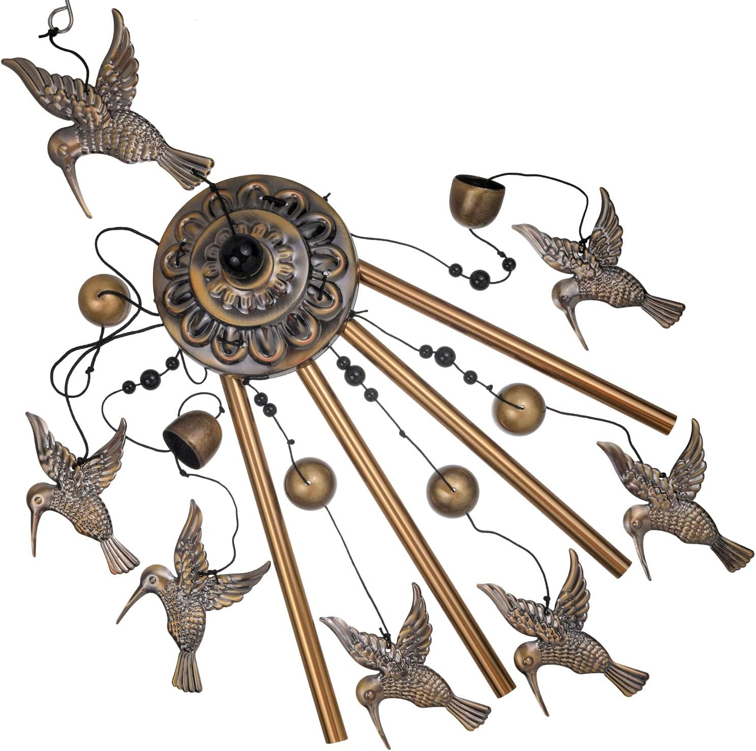 Solawindchime Outdoor Hummingbird Wind Chimes, Hummingbirds Bronze Wind Chimes, Gift Wind Chime, Hummingbird Wind Bell Gifts for Women, for Home, Garden, Indoor, Outdoor Decoration, Garden Wind Chime