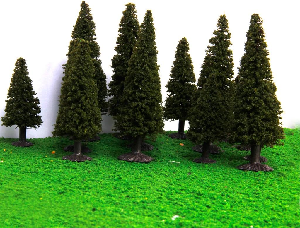 15pcs Green Scenery Landscape Model Cedar Trees with Box