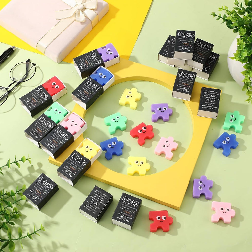 Wettarn 36 Sets Employee Appreciation Gifts Team Puzzle Piece Stress Balls with Thank You Gift Boxes Bulk Party Favors for Team Building Recognition Christmas Birthday Desk Decor