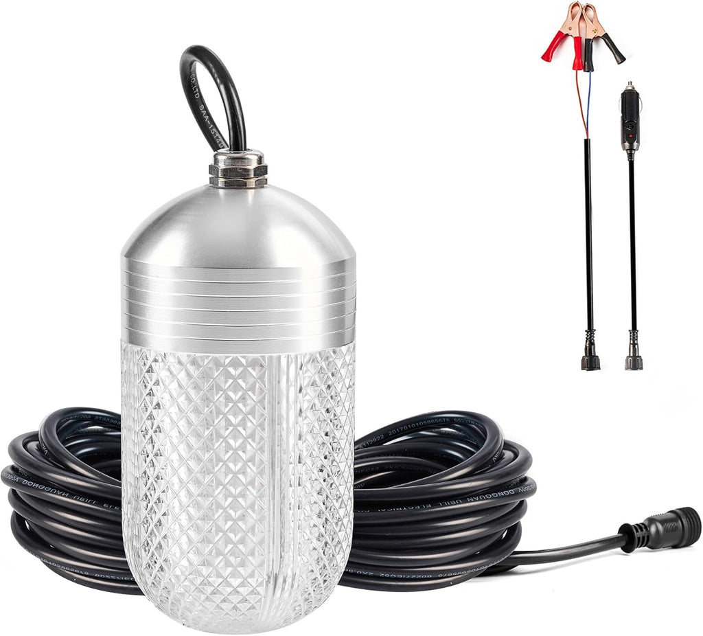 Luckerain Underwater Fishing Light 70W 150W High Bright LED 9000LM 20000LM Submersible Fish Attracting Light for Docks, Boats or Kayaks, Rust-Proof IP68 Waterproof