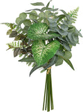 Artificial Greenery Stems Box Set, 5 Kinds Mixed Eucalyptus Leaves Silver Dollar Fern Monstera Leaf Faux Plants Bulk for DIY Bouquets Wedding Floral Arrangements Table Centerpieces Vase Decor