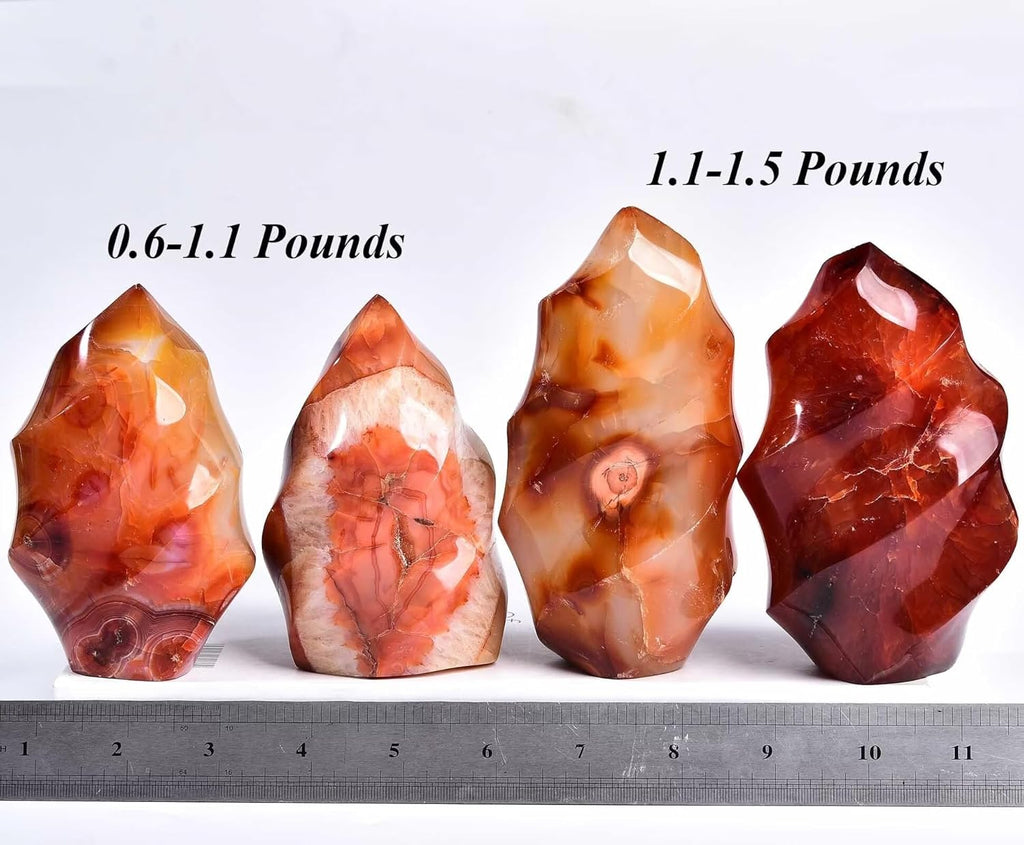 Red Agate Flame Shaped Stone Towers Obelisk Natural Healing Crystal Quartz Reiki Energy Decoration Home Office 1.5-2.2LBS