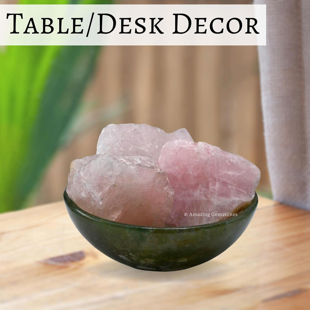 Amazing Gemstone 2 Pieces Rose Quartz Raw Crystals and Healing Stones, Natural Rocks for Tumbling and DIY Raw Stones and Crystals