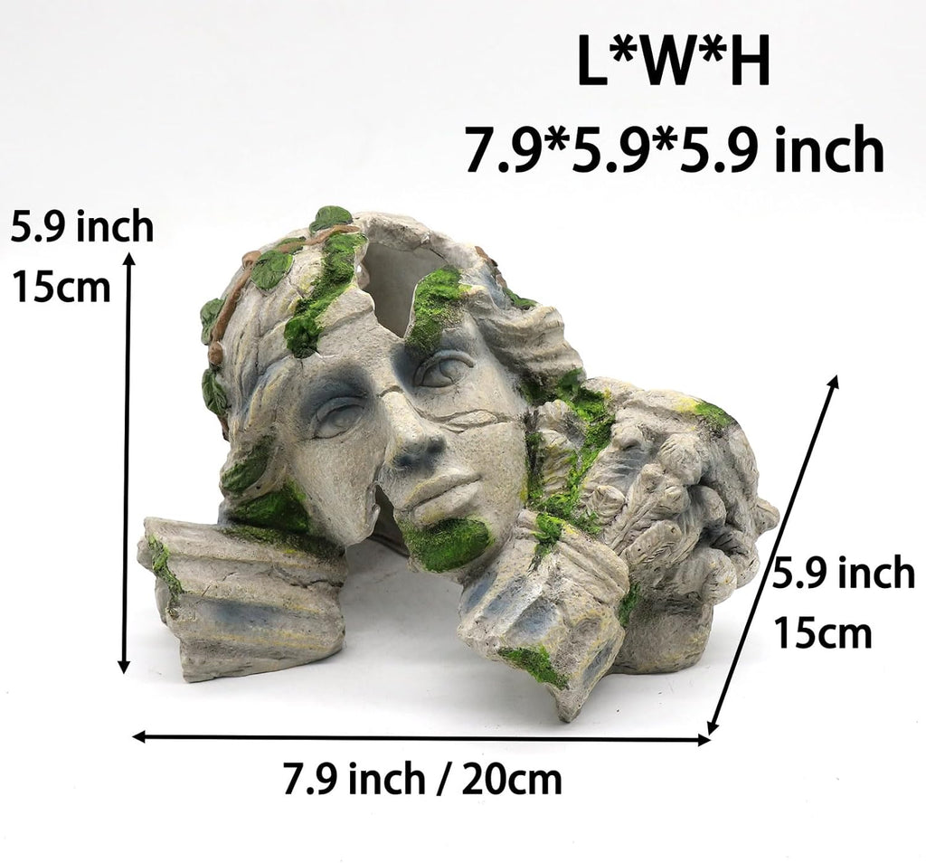 Reptile Cave Hideout Tank Accessories Decorations, Aquarium Hideaway Cave Fish Tank Decorations for Amphibians, Betta Fish, Shrimp, Lizards, Leopard Gecko