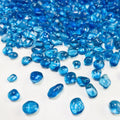 Blue Glass Stones, 0.85LB/385g Aquarium Gravel Rocks, Blue Aquarium Pebbles for Fish Tank, Sea Glass Rocks for Vase Filler Craft