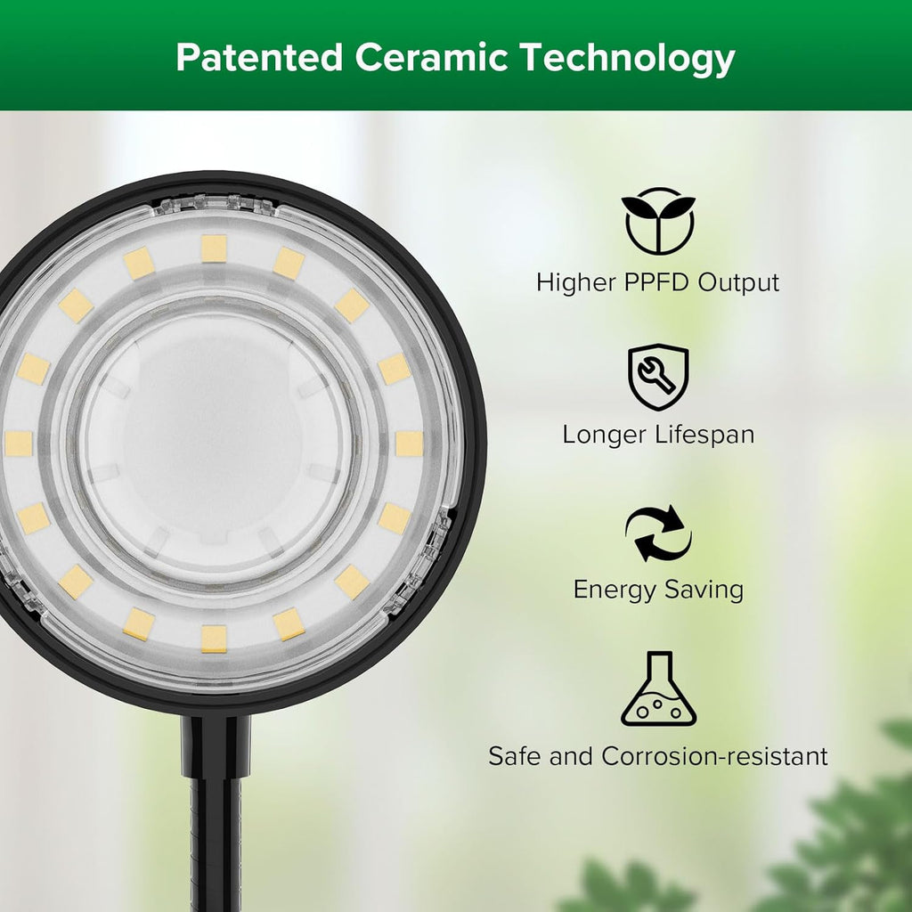 SANSI Grow Lights for Indoor Plants, 4 Head Dimmable Plant Lights for Indoor Growing, 40W 35"-65" Adjustable Standing Plant Grow Lights Indoor Tripod Auto On/Off Timer Grow Light