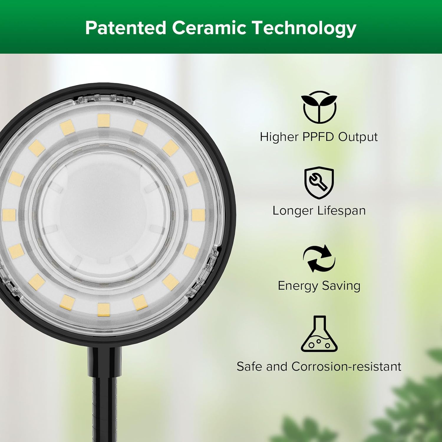 SANSI Grow Lights for Indoor Plants, 4 Head Dimmable Plant Lights for Indoor Growing, 40W 35"-65" Adjustable Standing Plant Grow Lights Indoor Tripod Auto On/Off Timer Grow Light