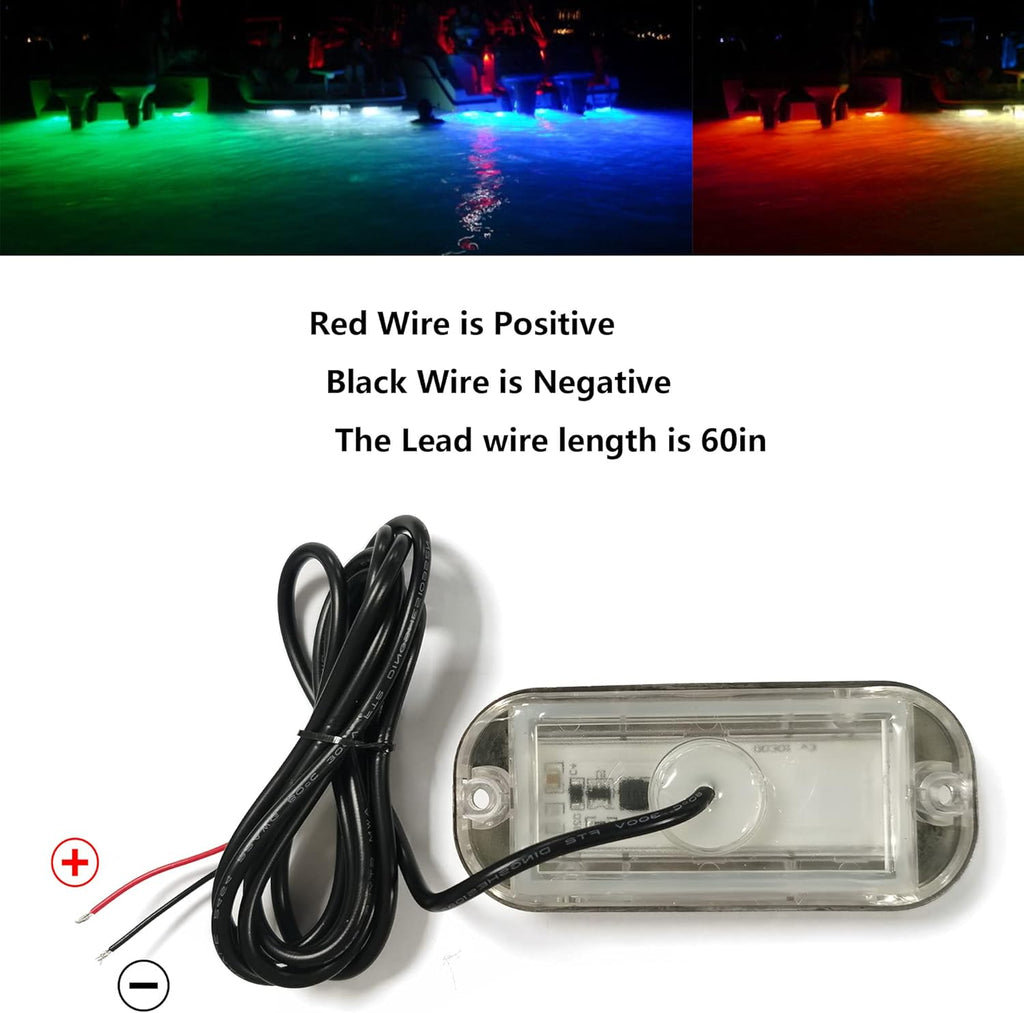 2Pcs Blue Marine Boat LED Lights,27 LEDs Waterproof IP68 Stainless Steel Boat Deck Dock Lights,Pontoon Transom Yacht Trailer Stern Navigation Interior Lights,1200LM