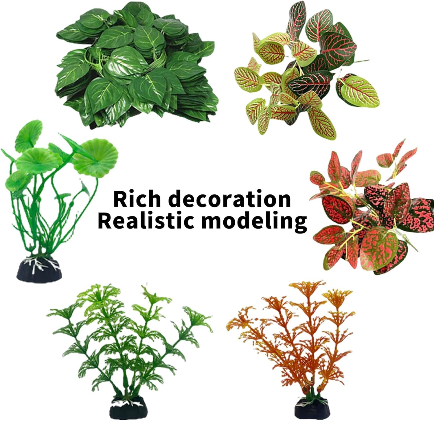 kathson 8 PCS Reptile Vines Plants Flexible Bendable Jungle Climbing Vine Terrarium Plastic Plant Leaves Pet Tank Habitat Decor for Bearded Dragons Lizards Geckos Snakes Frogs and More Reptiles