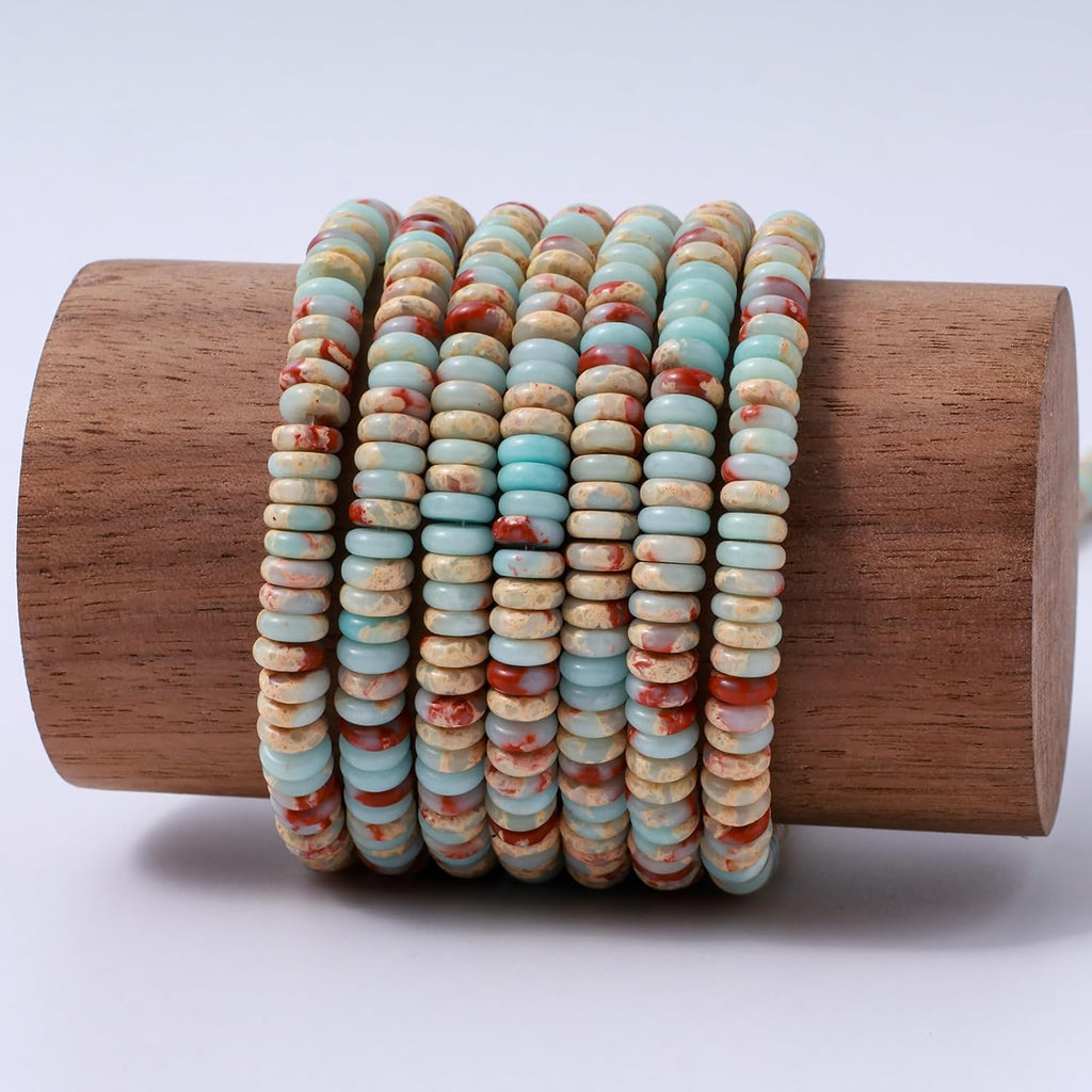 Natural Shoushan Stone Disk Spacer Beads 6x2mm 38cm/str Flat Rondelle Loose Semi Gemstone Caps for Making Bracelets Necklace