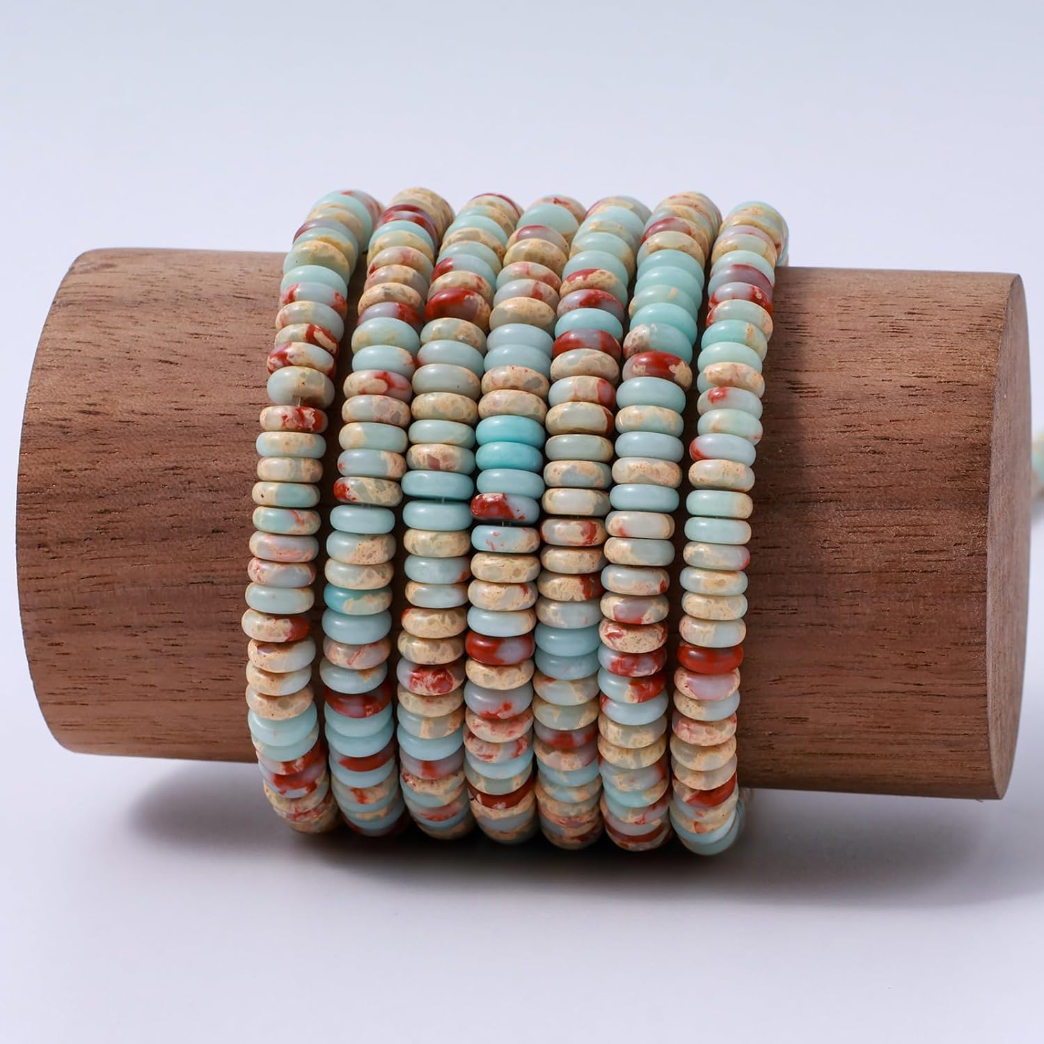 Natural Shoushan Stone Disk Spacer Beads 6x2mm 38cm/str Flat Rondelle Loose Semi Gemstone Caps for Making Bracelets Necklace