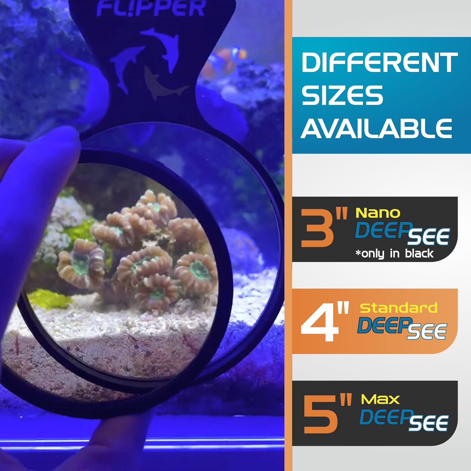 Flipper DeepSee Viewer Clear Orange Filter Attachment for Flipper DeepSee Viewer 4" Magnetic Aquarium Glass Magnifier for Coral Color Correction, Reef Photography and Aquarium Videography
