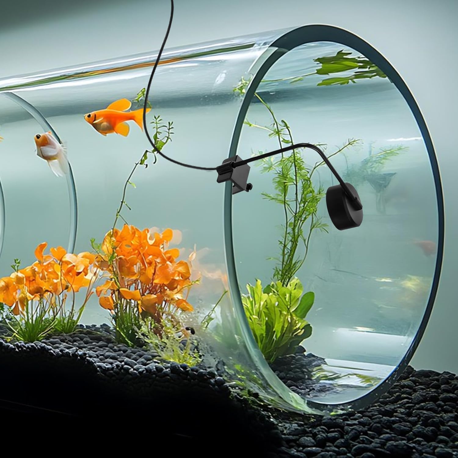 VANZACK USB Powered LED Aquarium Light Clip- Small Fish Tank Lamp with Blue and White Color Modes Space-Saving Design for Underwater Lighting in Mini Aquariums and Planted Tanks
