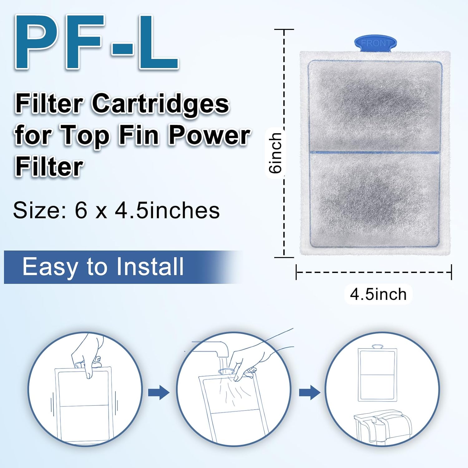 driamor 24 Pack PF-L Fish Tank Filter Cartridges Compatible with PF20, PF30, PF40 and PF75 Power Filters, Aquarium Large Carbon Filters Cartridge Replacement