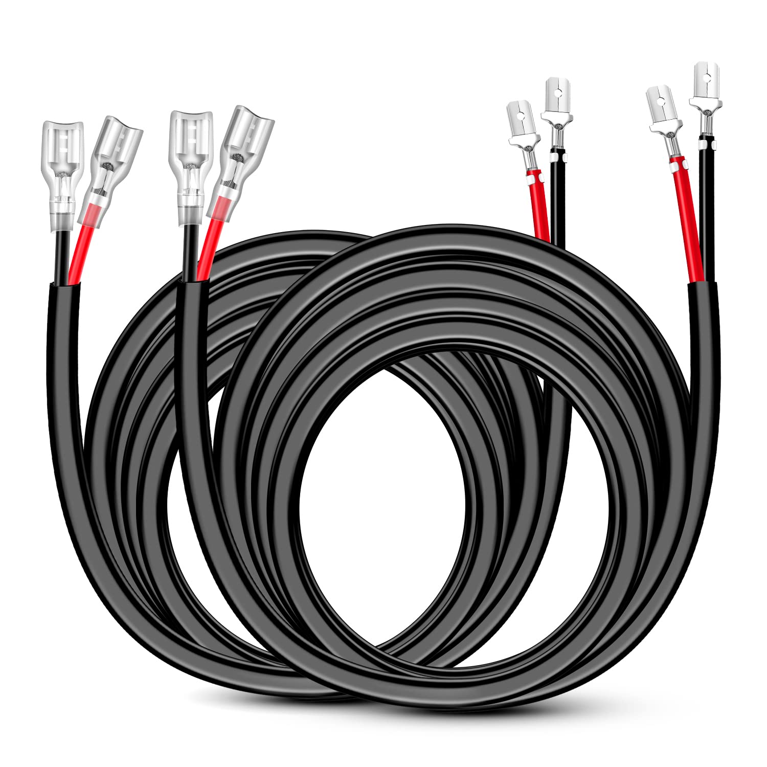 Nilight 2 PCS 14 AWG 10 Feet Wiring Harness Extension Kit for LED Light Bar Off Road Auxiliary Ditch A-Pillar Lights Driving Fog Boat Lighting