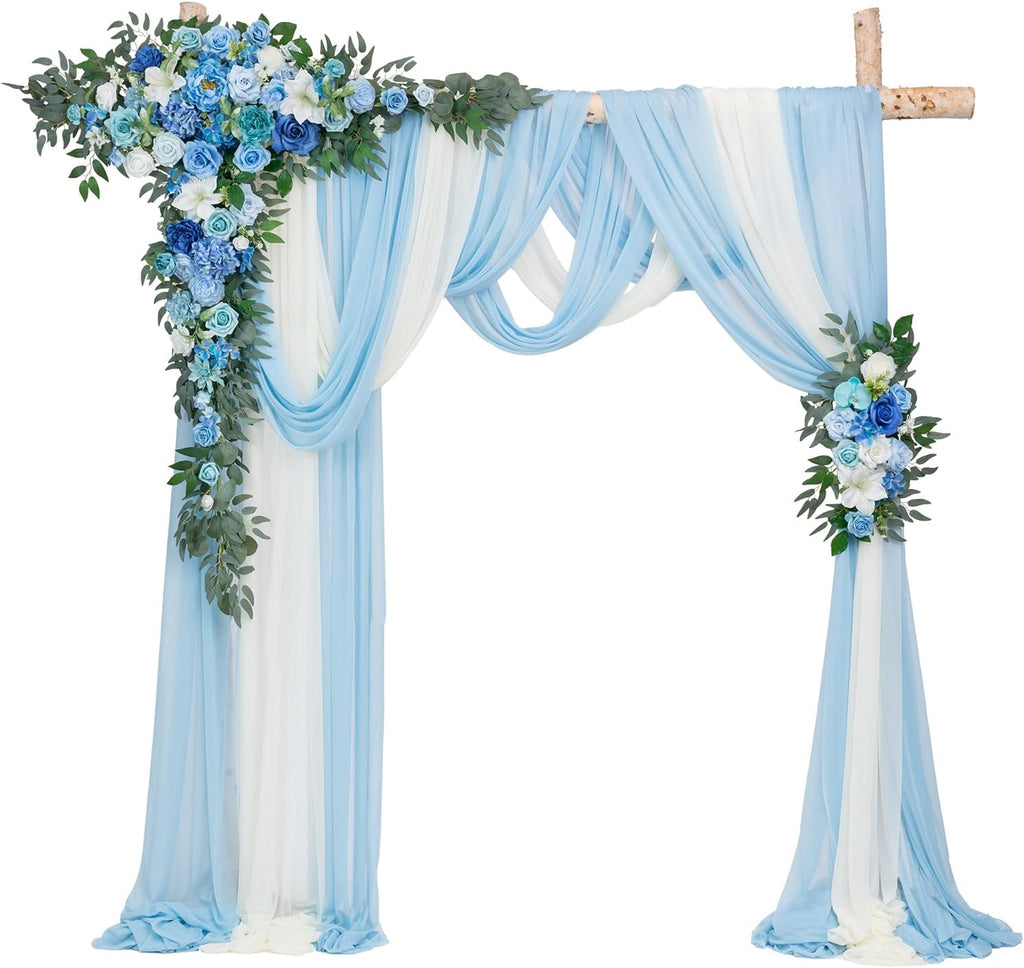 TINGE TIME Artificial Arch Flowers Kit Pack of 5, Wedding Decorations for Reception with Hanging Flowers, Wedding Arch Silk Floral Arrangements Ceremony Backdrop French Country Outdoor Party Decor