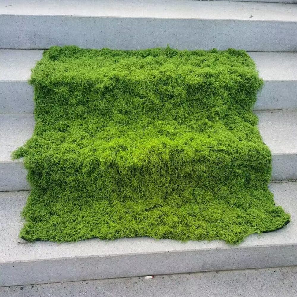 Artificial Green Moss Mat, Carpet Grass Wall with Base Fabric 39.37 * 39.37 inch Fake Moss for Crafts, Faux Moss for Plants Indoor Green Faux Grass for DIY Table Centerpieces Floral Wedding