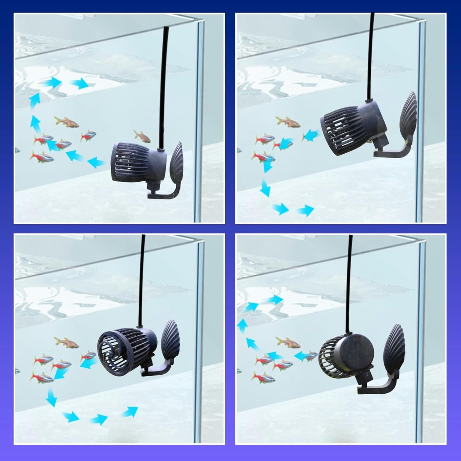 CONQUERALL 660-4700GPH 28W DC 24V Energy Saving Large Flow Wave Maker Controllable Multi Wave Suit for Marine Aquarium Tropical Fish and Reef Tank