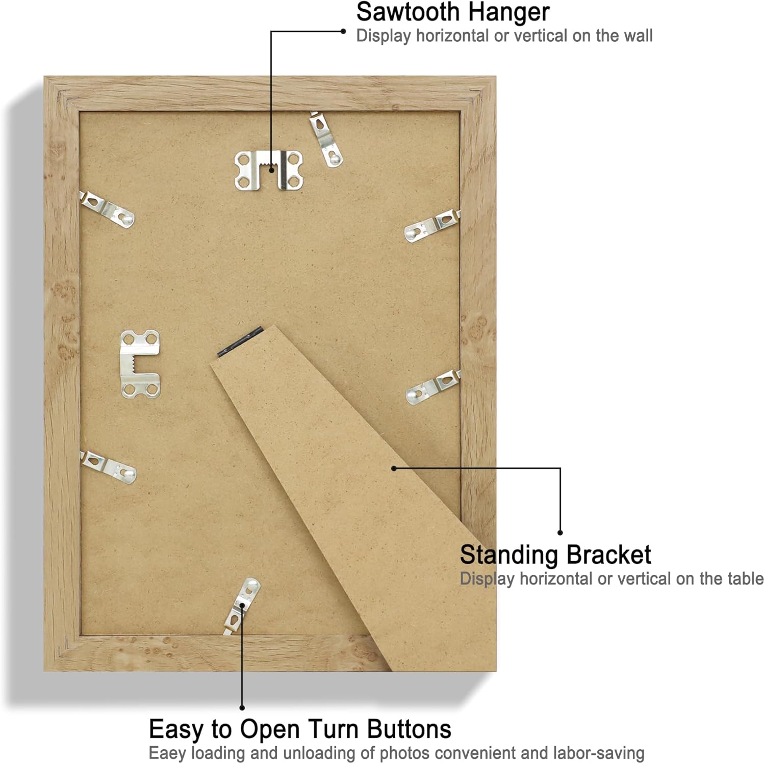 8x11 Picture Frame Set of 2, Made of Real Glass and Natural Oak Wooden Frame - 8 by 11 Photo for Wall or Tabletop Display