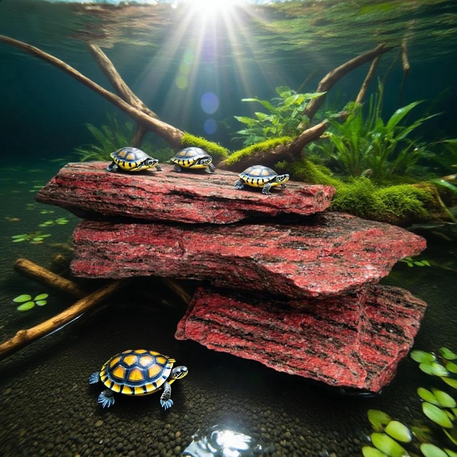 Natural Aquarium Rock for Aquarium, Landscape Model, Fish Tank Decoration, Amphibian Breeding - Slate Size 2" to 10" (20 lb)