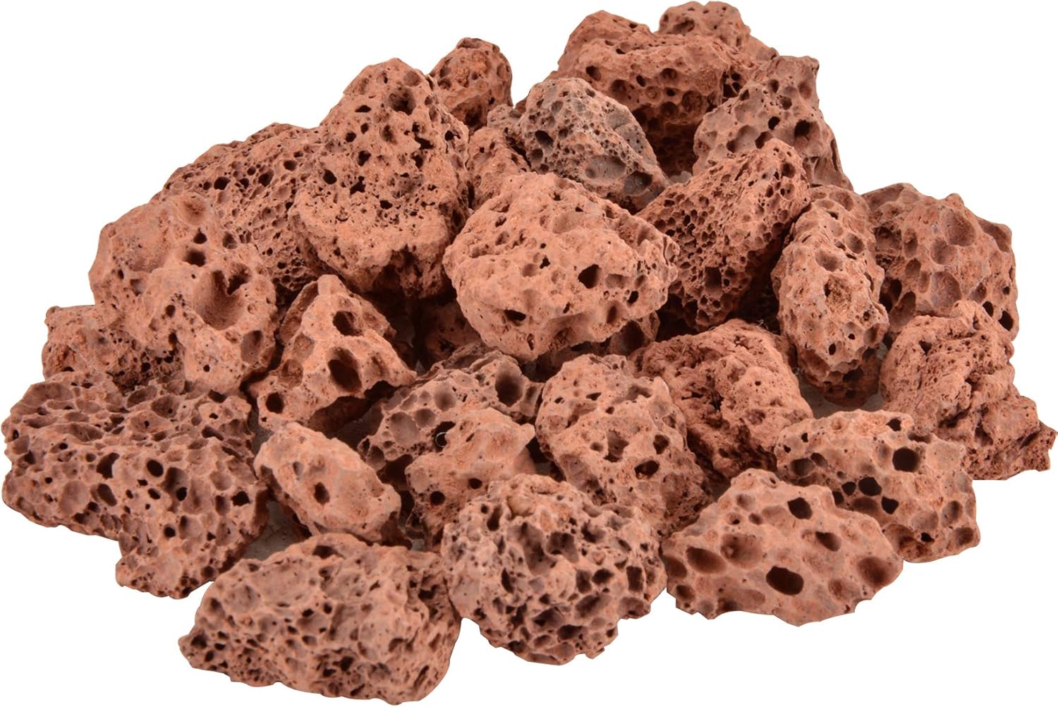 Onlyfire Red Lava Rock 10 Pounds Volcanic Lava Stones for Indoor Outdoor Fire Pits Fireplaces Gas Grill and Landscaping, 0.3-0.6 Inch