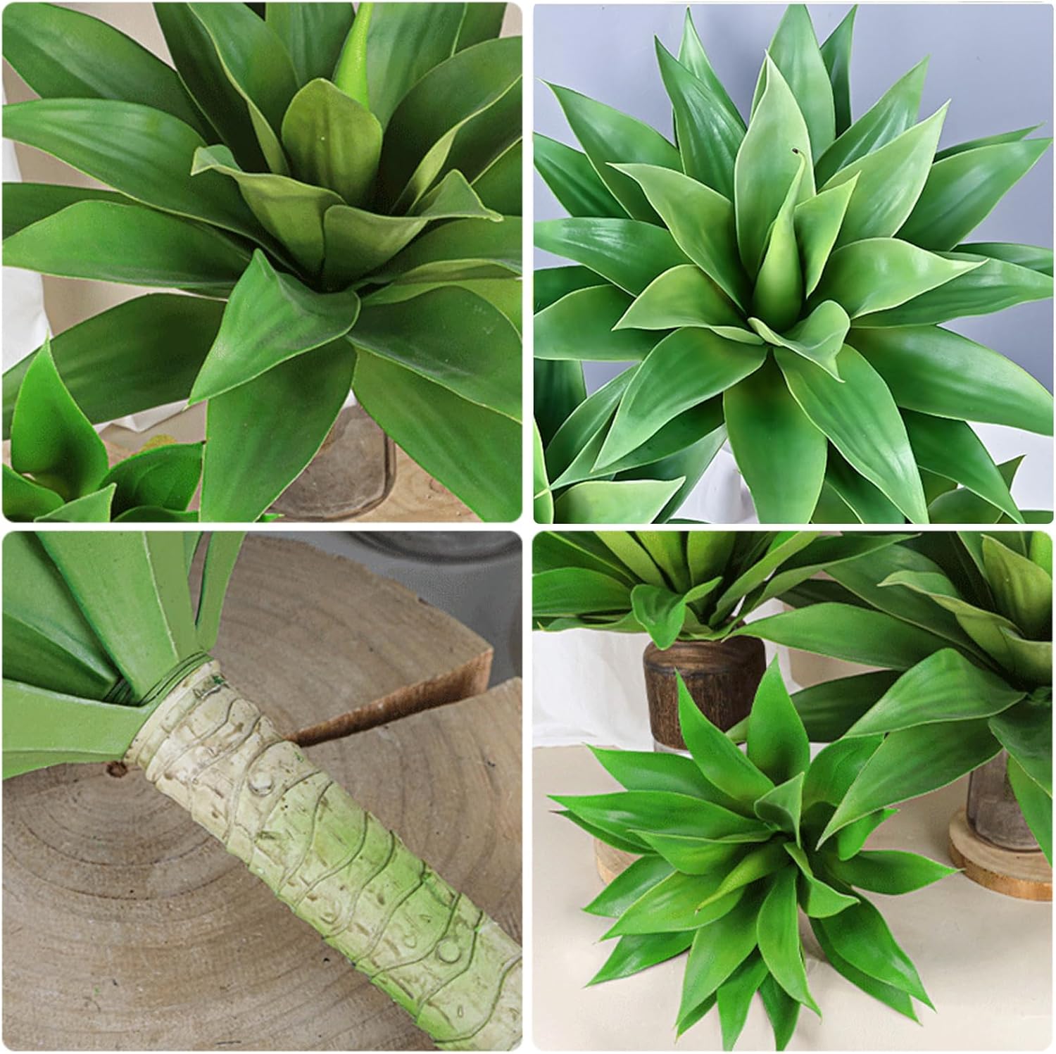 CXGS Artificial Agave Plant Large Fake Plants 2 Pack 28 Inch Faux Plants UV Resistant Agaves Greenery for Home Indoor and Outdoor Decor