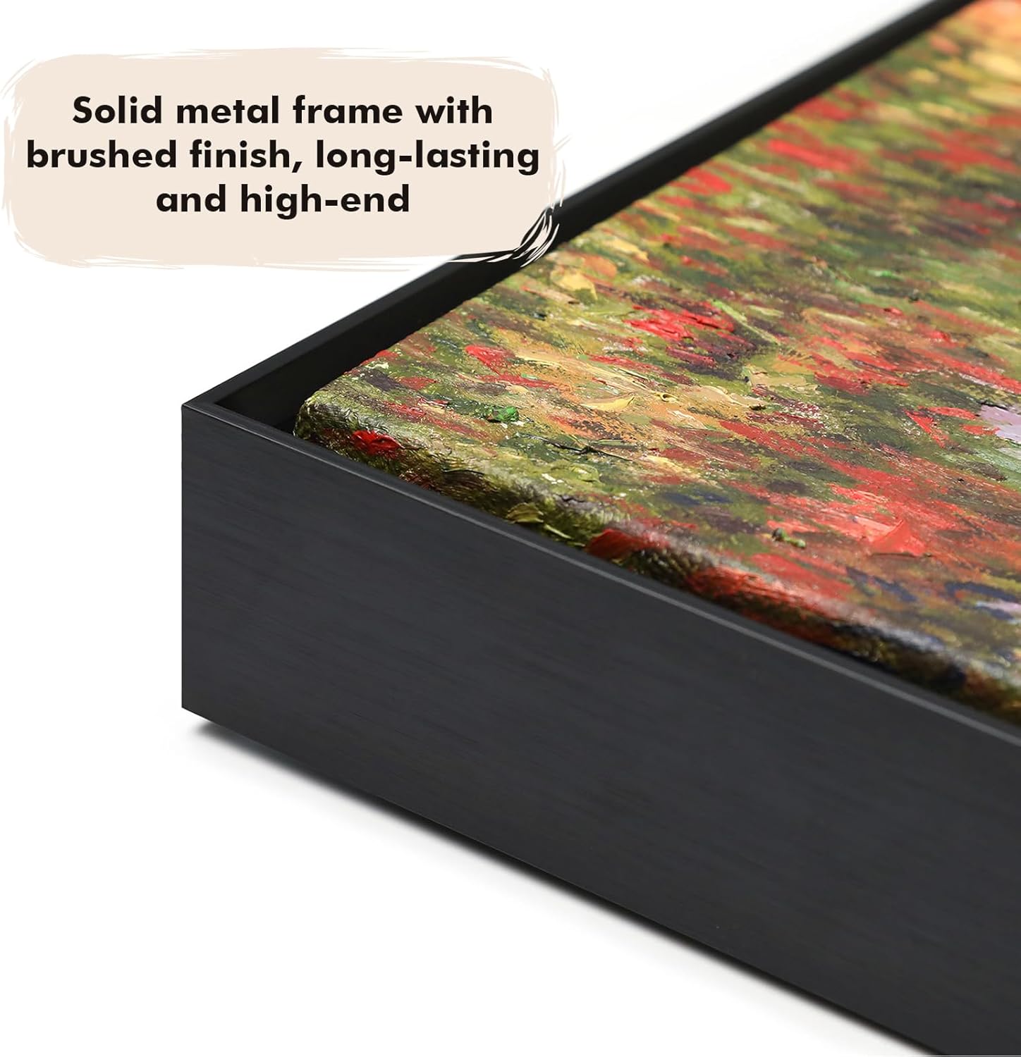 Metal Floating Frame for 30x60 Canvas Oil Paintings, DIY Canvas Frame with 1.5" Deep for Prints Wall Art/Portrait/Landscape Living Room Bathroom Kitchen Decor (Black)