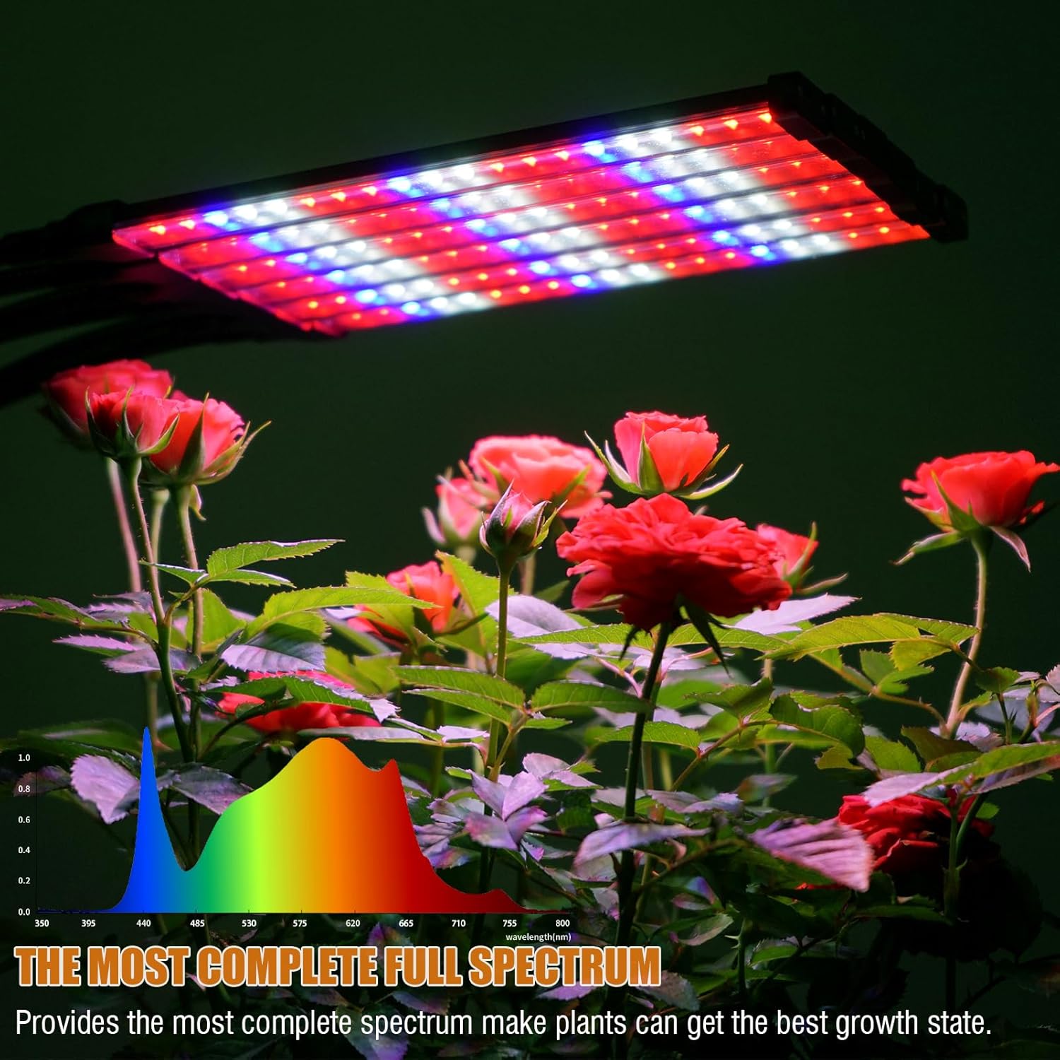 Grow Lights for Indoor Plants Full Spectrum with Stand and Timer, 6 Heads LED Plant Lights for Indoor Growing, Standing Floor House Plant Lamp for Seed Starting. (Red+Blue+White)